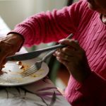 elderly person eating luch representing healthy foods for seniors